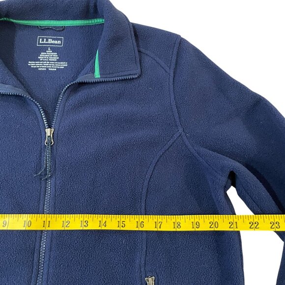 L.L. Bean Women's Fleece Full-Zip Jacket Size Large Blue 3-Season Outdoor Wear - Picture 3 of 5